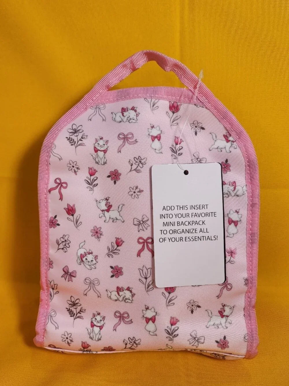 Disney the Aristocats Marie Pink Bow Cat Mini Backpack Organizer Insert NEW